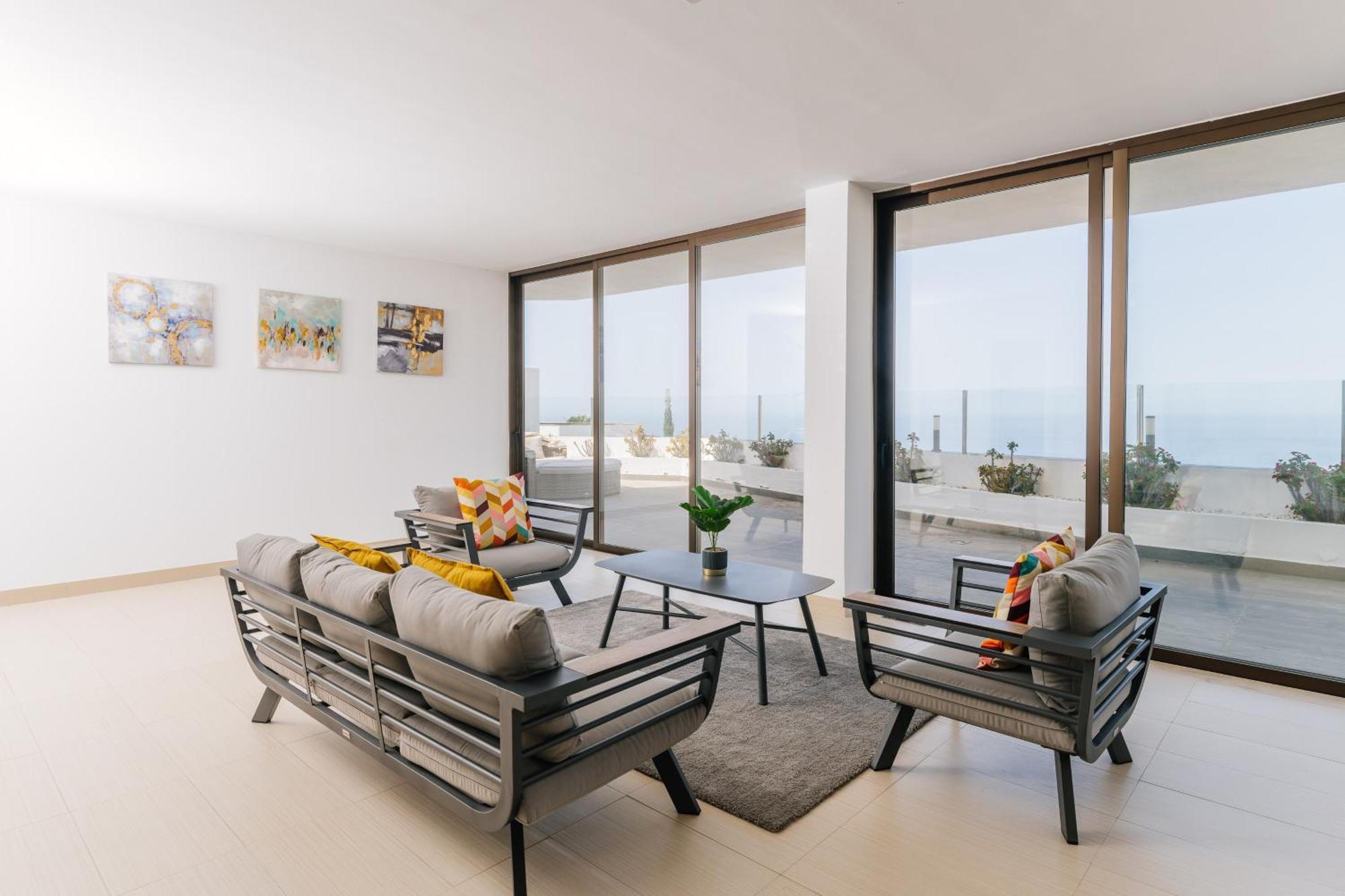 Sunset White Villa - Ocean View, Jakuzzi, Heated Pool, Air-Conditioning, Grill Плайя-де-лас-Амерікас Екстер'єр фото